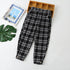 Plaid Casual Pants For Children In Autumn